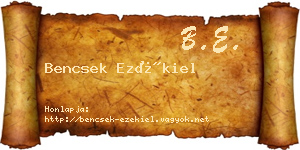 Bencsek Ezékiel névjegykártya